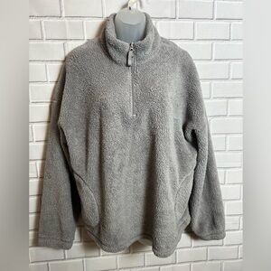 CUDDL DUDS women Fuzzy Winter Warm Collar gray Sweater /size L